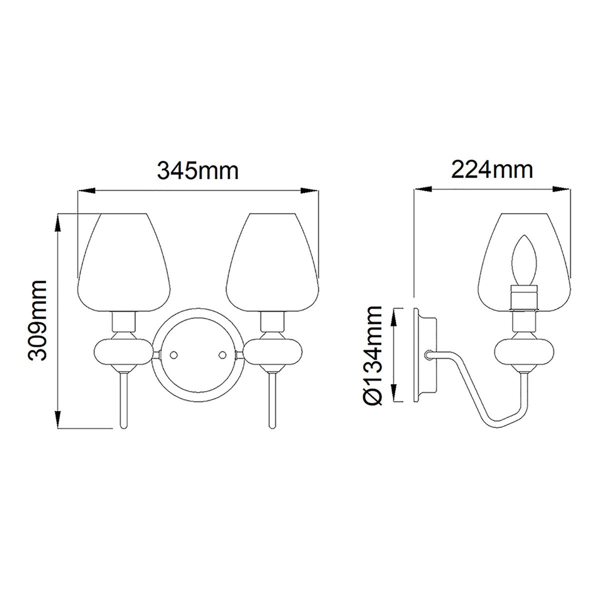 Armand Dual-Arm Aged Brass Wall Sconce