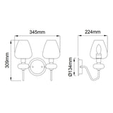 Armand Dual-Arm Aged Brass Wall Sconce