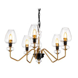 Armand 5-Light Chandelier in Aged Brass and Charcoal Black
