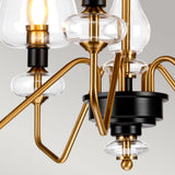 Armand 5-Light Chandelier in Aged Brass and Charcoal Black