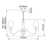 Armand 5-Light Chandelier in Aged Brass and Charcoal Black