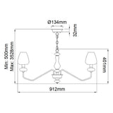 Armand 8-Light Angular Chandelier in Aged Brass and Charcoal Black