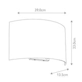 Cooper Large Curved Wall Light with Polished Chrome Back Plate Polished Chrome