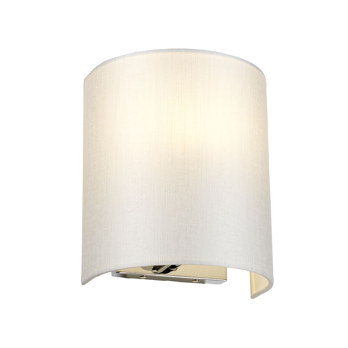 Cooper Small Curved Wall Light with Polished Chrome Back Plate Polished Chrome