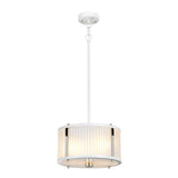 Corona Dual Light Pendant - White and Polished Nickel Finish