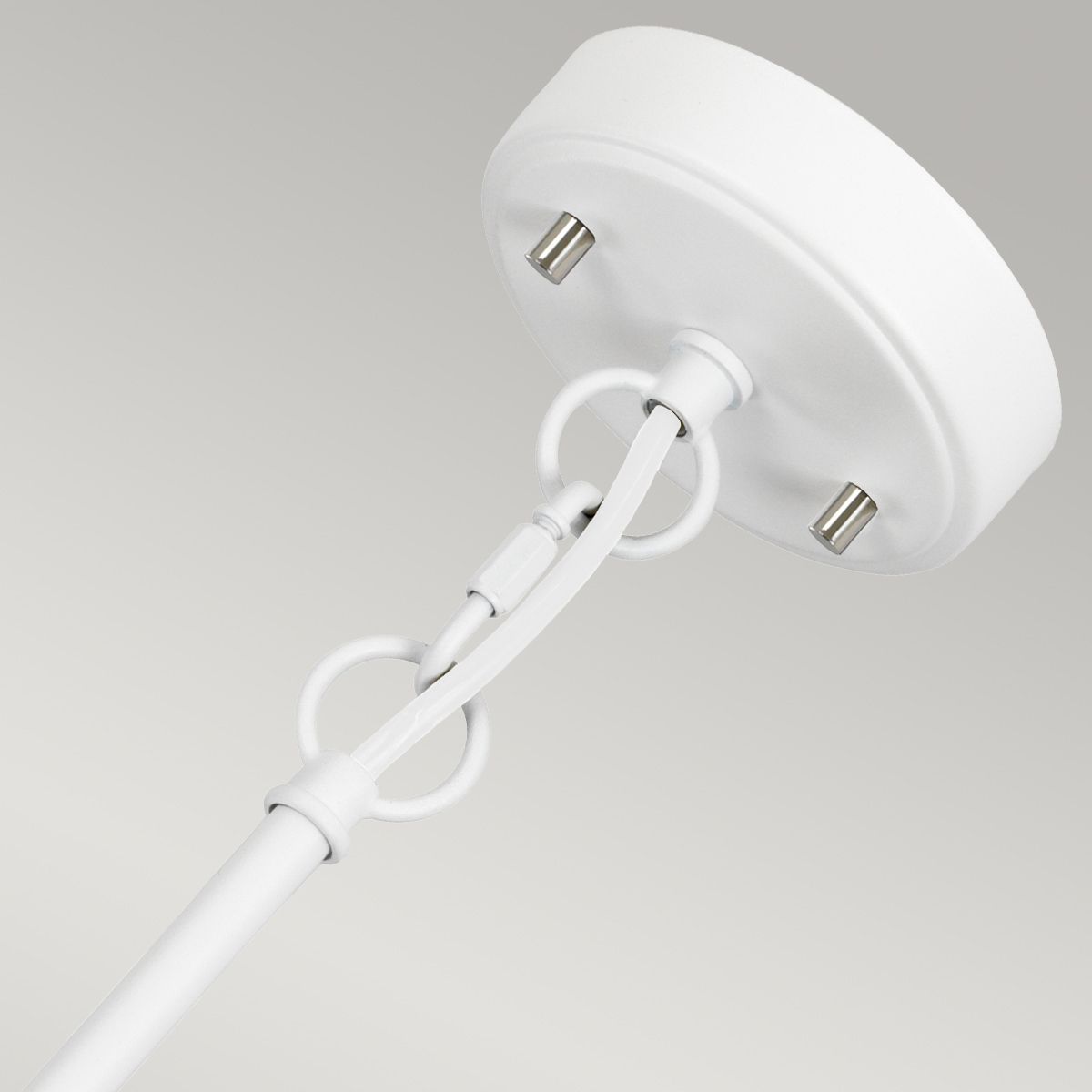 Corona Dual Light Pendant - White and Polished Nickel Finish