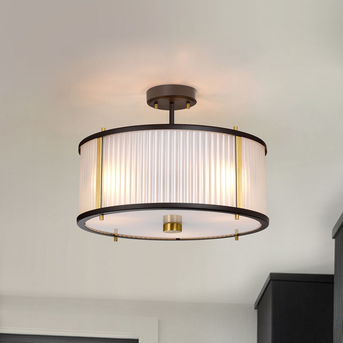 Corona Triple Pendant Light - Museum Bronze Finish