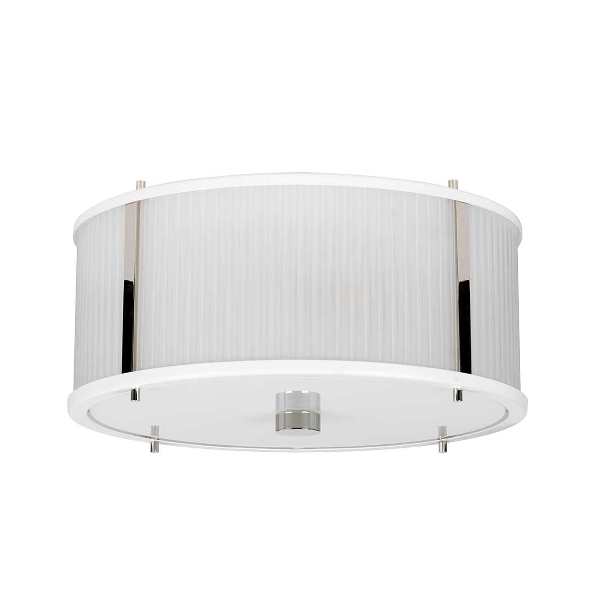 Contemporary 3-Light Pendant in White Satin and Polished Nickel Finish