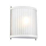 Corona 1 Light Wall Sconce - White Satin & Polished Nickel