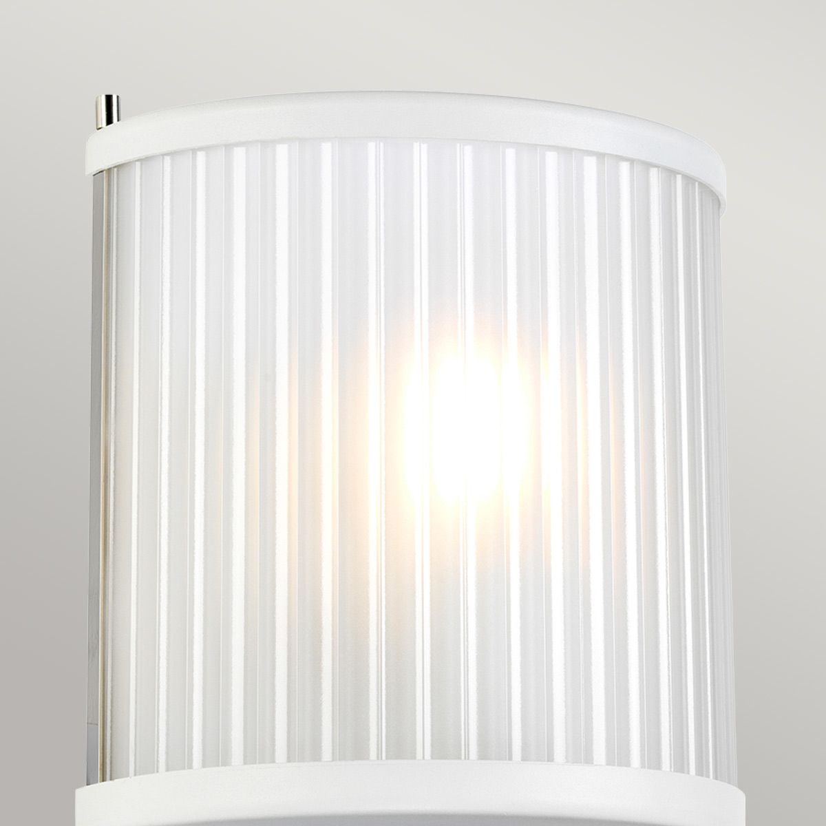 Corona 1 Light Wall Sconce - White Satin & Polished Nickel