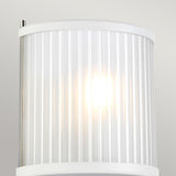 Corona 1 Light Wall Sconce - White Satin & Polished Nickel