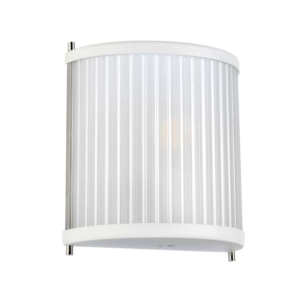 Corona 1 Light Wall Sconce - White Satin & Polished Nickel