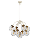 Cosmos Retro-Chic 9-Light Pendant in Cream and Brass