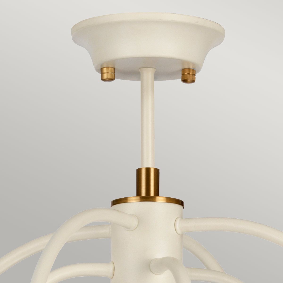 Cosmos Retro-Chic 9-Light Pendant in Cream and Brass