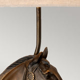 Eclipse 1 Light Table Lamp with Tapered Square Shade Bronze Patina