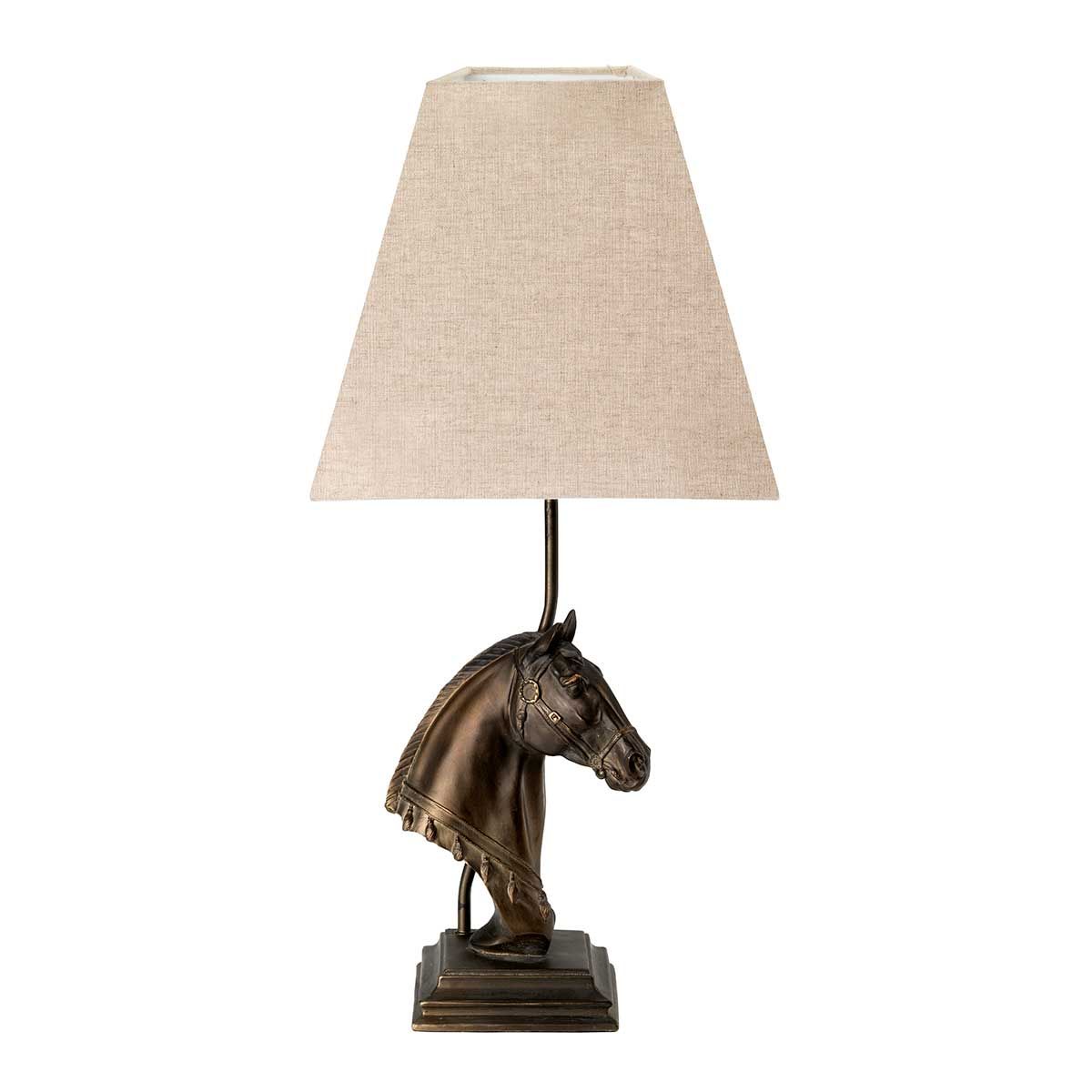 Eclipse 1 Light Table Lamp with Tapered Square Shade Bronze Patina