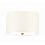 Fletcher 14" Flush Aged Brass with Ivory Shade
