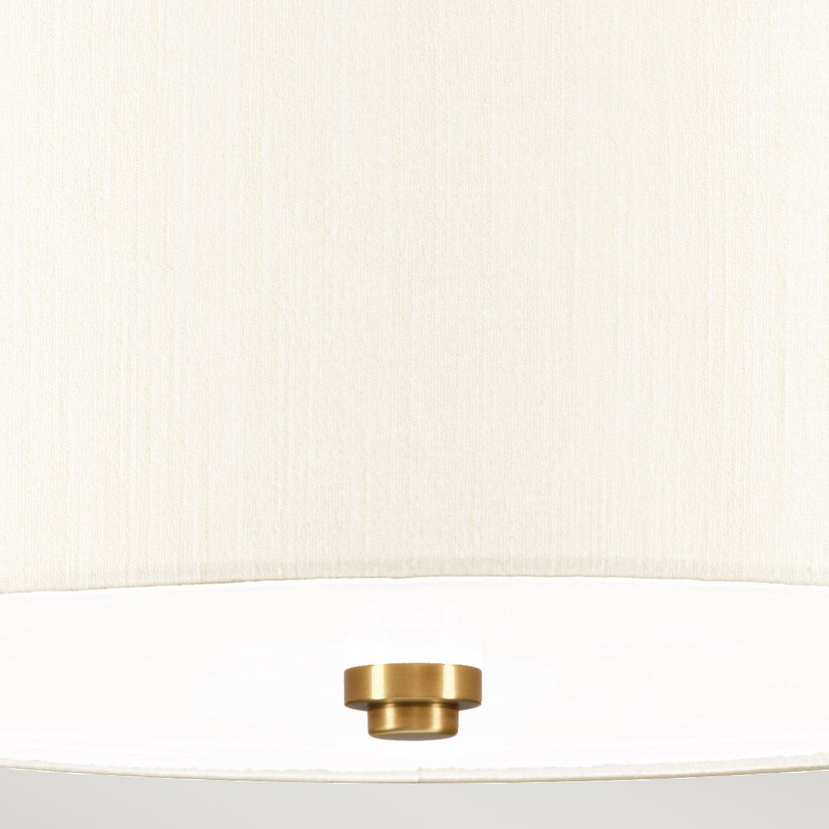 Fletcher 14" Flush Aged Brass with Ivory Shade