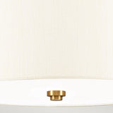 Fletcher 14" Flush Aged Brass with Ivory Shade