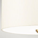 Fletcher 14" Flush Aged Brass with Ivory Shade