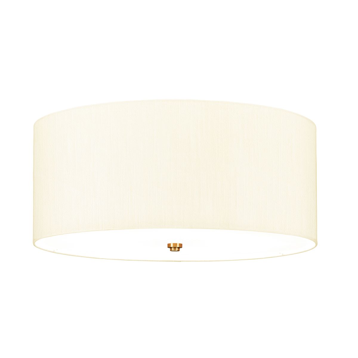 Fletcher 22" Flush Aged Brass with Ivory Shade