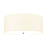 Fletcher 22" Flush Aged Brass with Ivory Shade