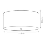 Fletcher 22" Flush Polished Chrome with Ivory Shade
