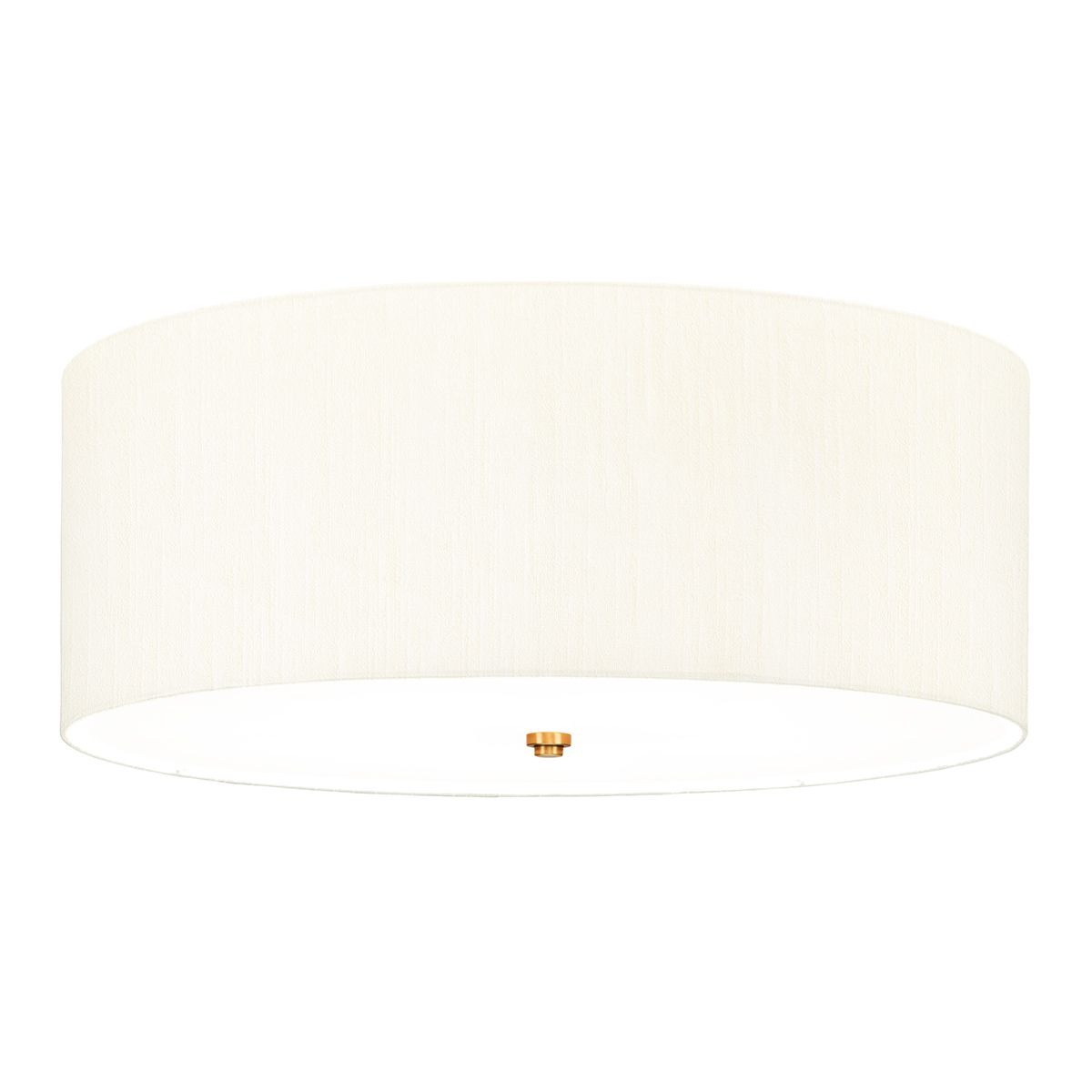 Fletcher 26" Flush Aged Brass with Ivory Shade
