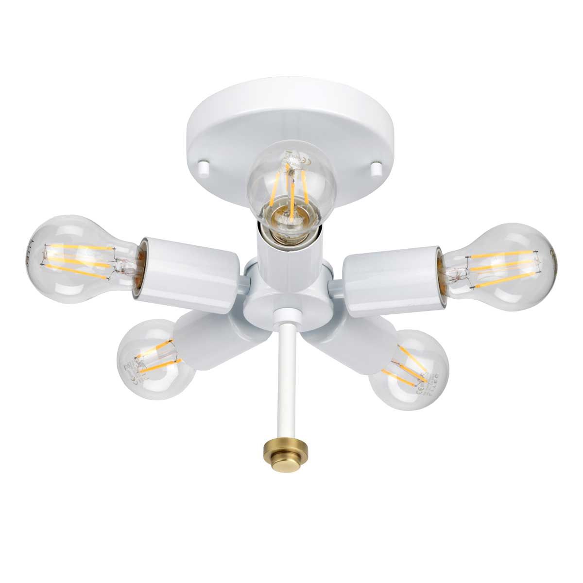 Fletcher 26" Flush Aged Brass with Ivory Shade