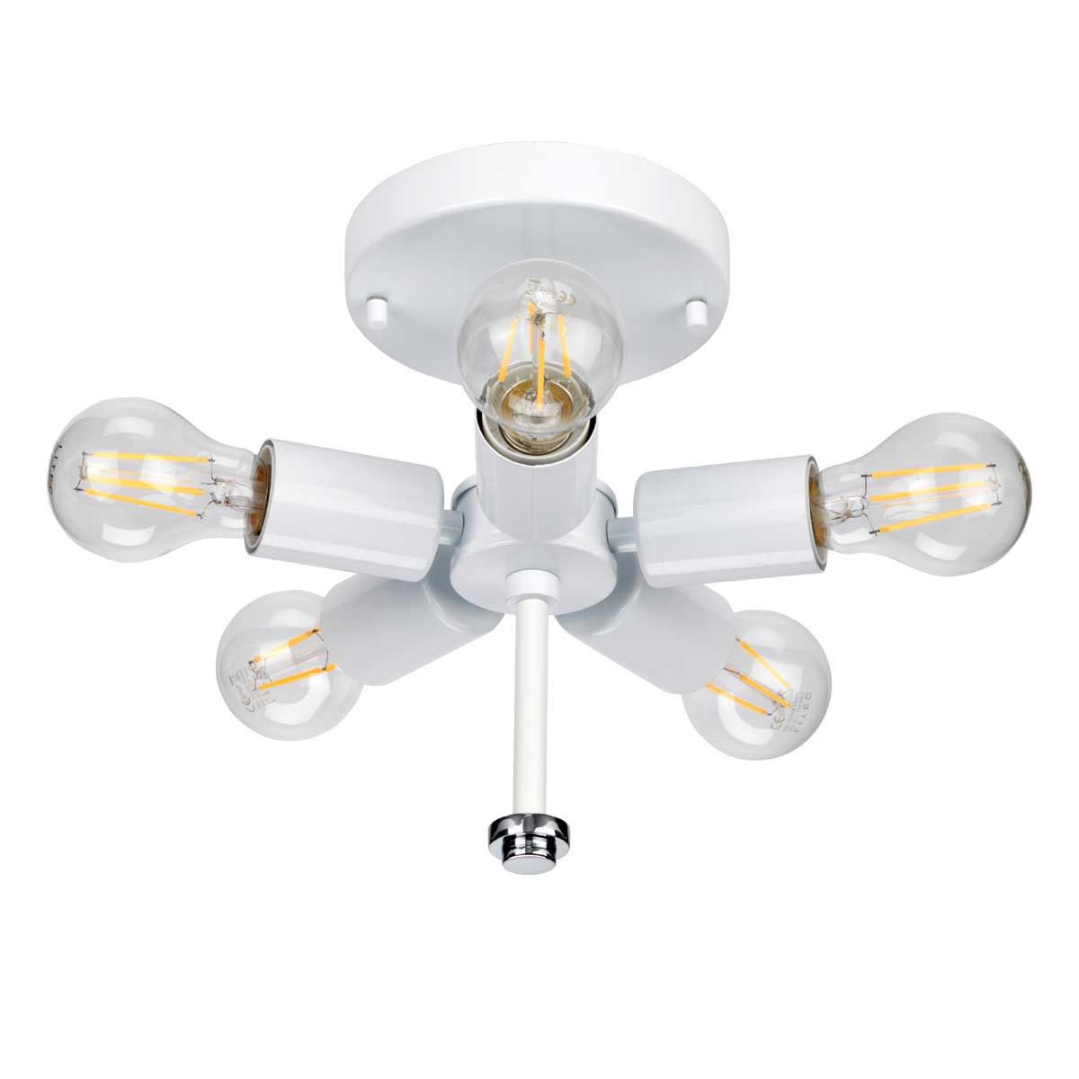 Fletcher 26" Flush Polished Chrome with Ivory Shade