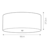 Fletcher 26" Flush Polished Chrome with Ivory Shade