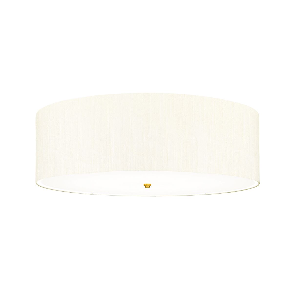 Fletcher 30" Flush Aged Brass with Ivory Shade