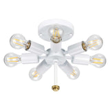 Fletcher 30" Flush Aged Brass with Ivory Shade