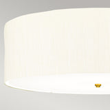 Fletcher 30" Flush Aged Brass with Ivory Shade