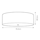 Fletcher 30" Flush Aged Brass with Ivory Shade