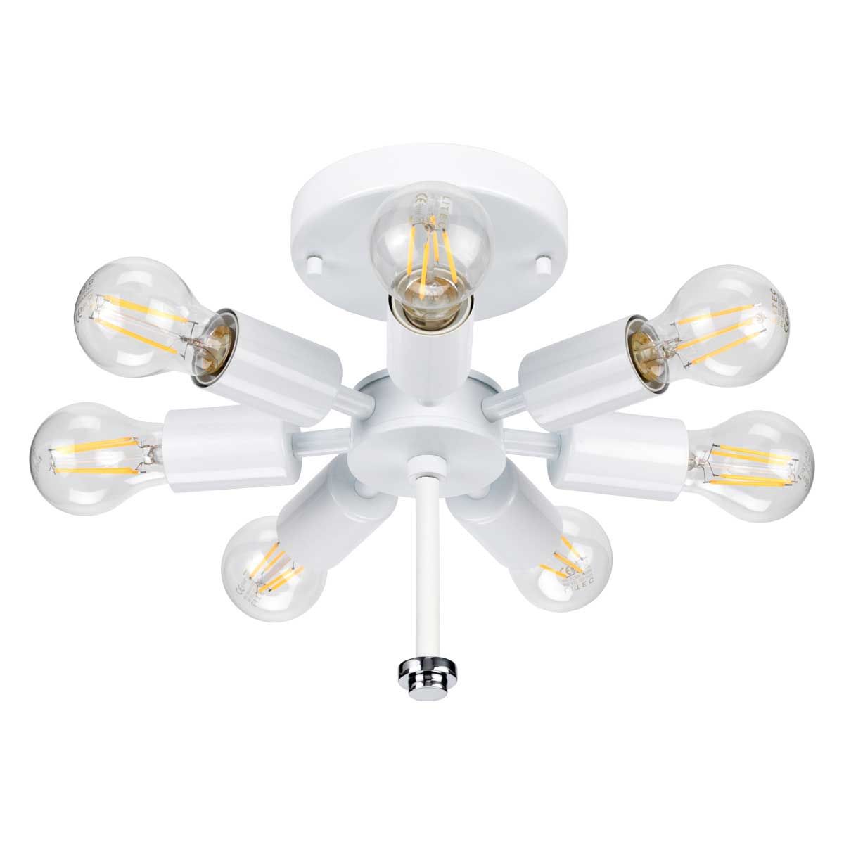 Fletcher 30" Flush Polished Chrome with Ivory Shade