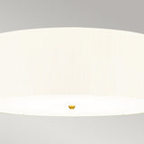 Fletcher 34" Flush Aged Brass with Ivory Shade