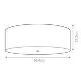 Fletcher 34" Flush Polished Chrome with Ivory Shade