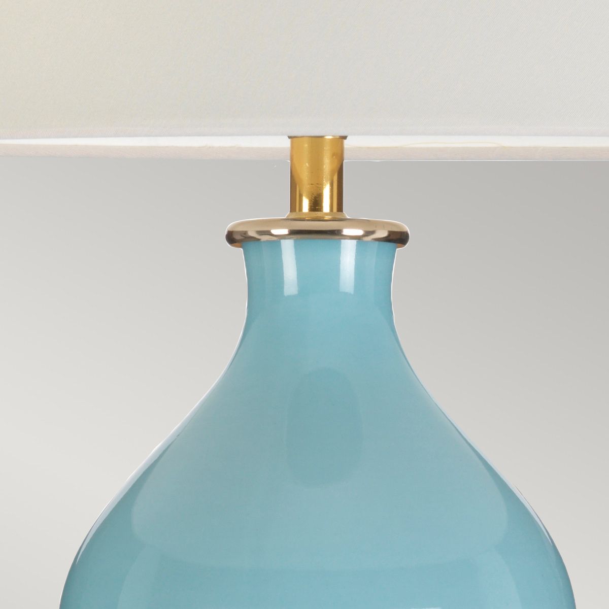 Harbin Gourd 1 Light Table Lamp with Tall Empire - Duck Egg Blue Duck Egg Blue