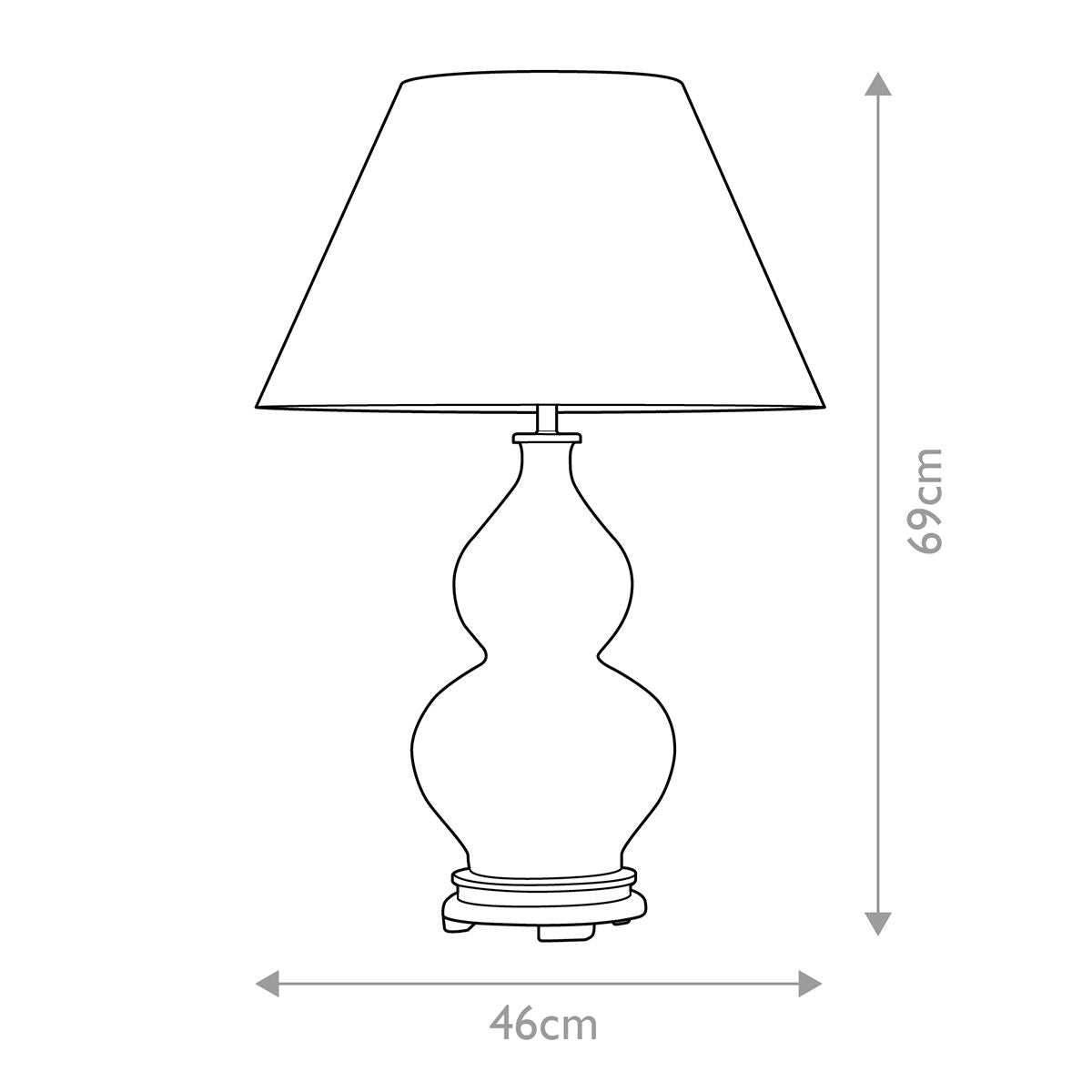 Harbin Gourd 1 Light Table Lamp with Tall Empire - Oxblood Oxblood