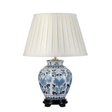 Linyi 1 Light Table Lamp with Tall Empire Shade Blue and White