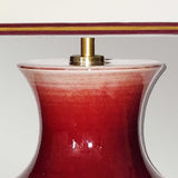 Majin Oxblood Red Jar 1 Light Table Lamp with Polycotton shade Oxblood