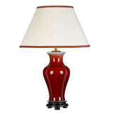 Majin 1 Light Table Lamp with Tall Empire Shade Oxblood