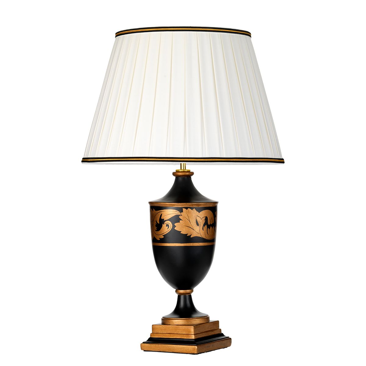 Narbonne 1 Light Table Lamp - with Tall Empire Shade Black and Gold