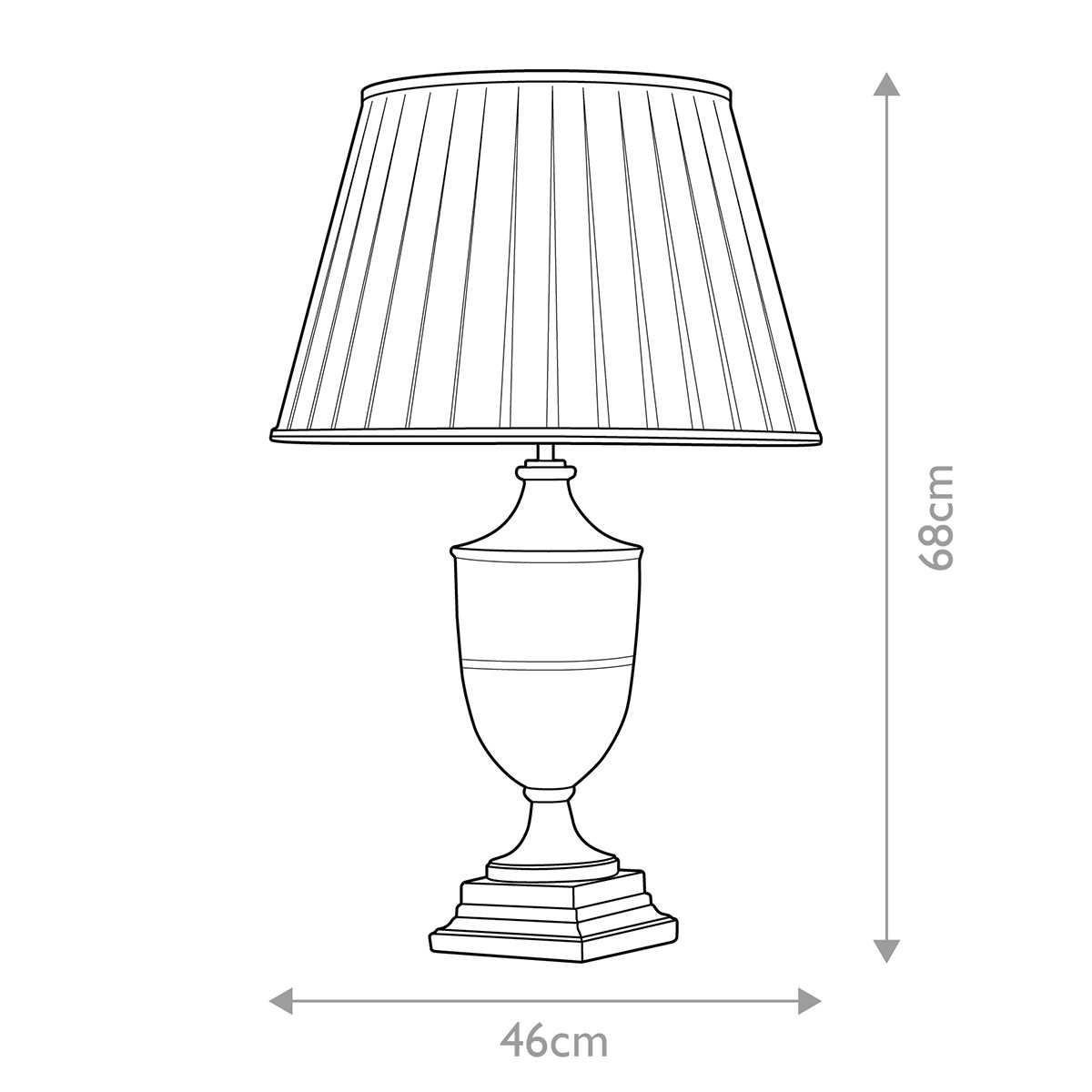 Narbonne 1 Light Table Lamp - with Tall Empire Shade Black and Gold