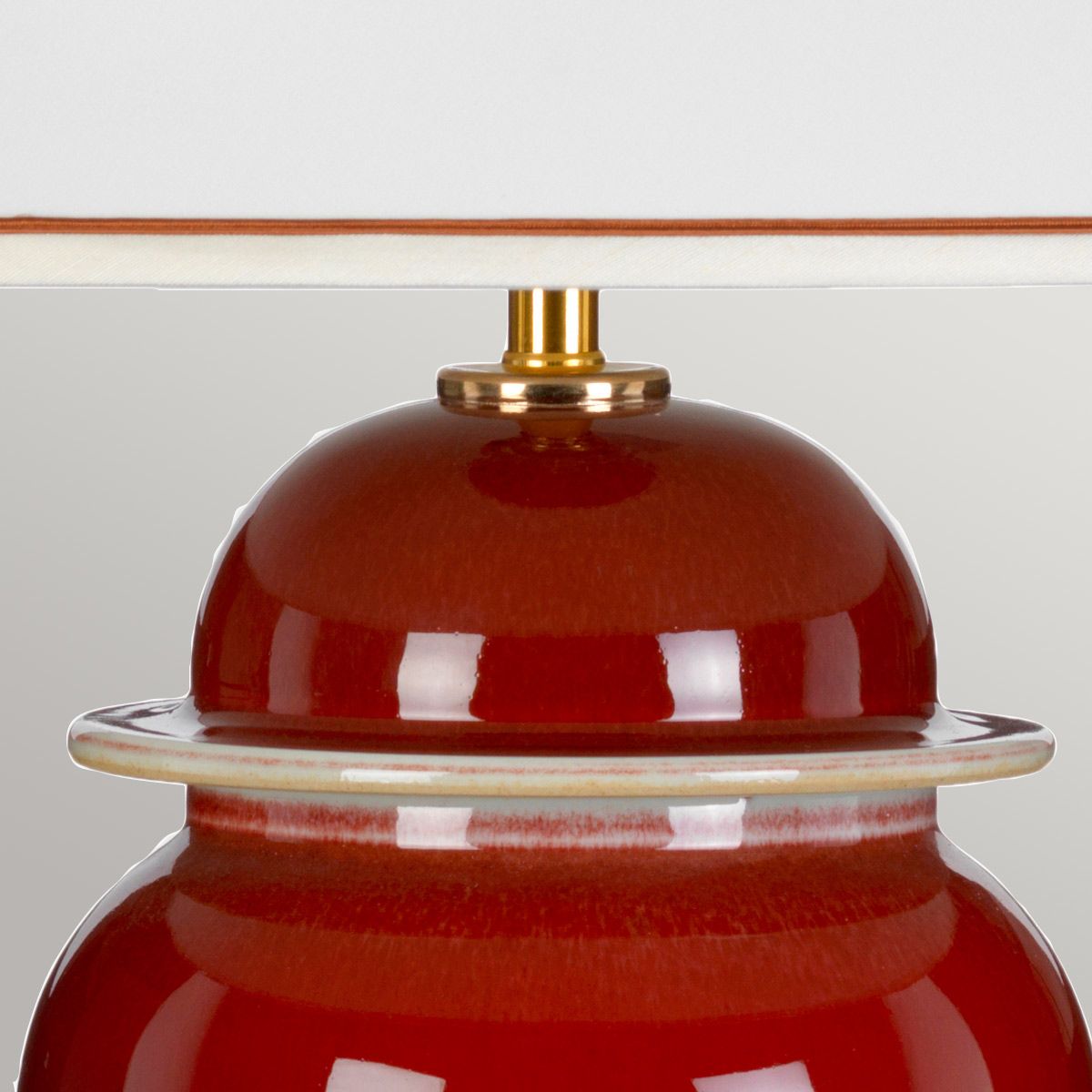 Oxblood Temple Jar 1 Light Table Lamp with Tall Empire Shade Oxblood