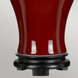 Oxblood Temple Jar 1 Light Table Lamp with Tall Empire Shade Oxblood