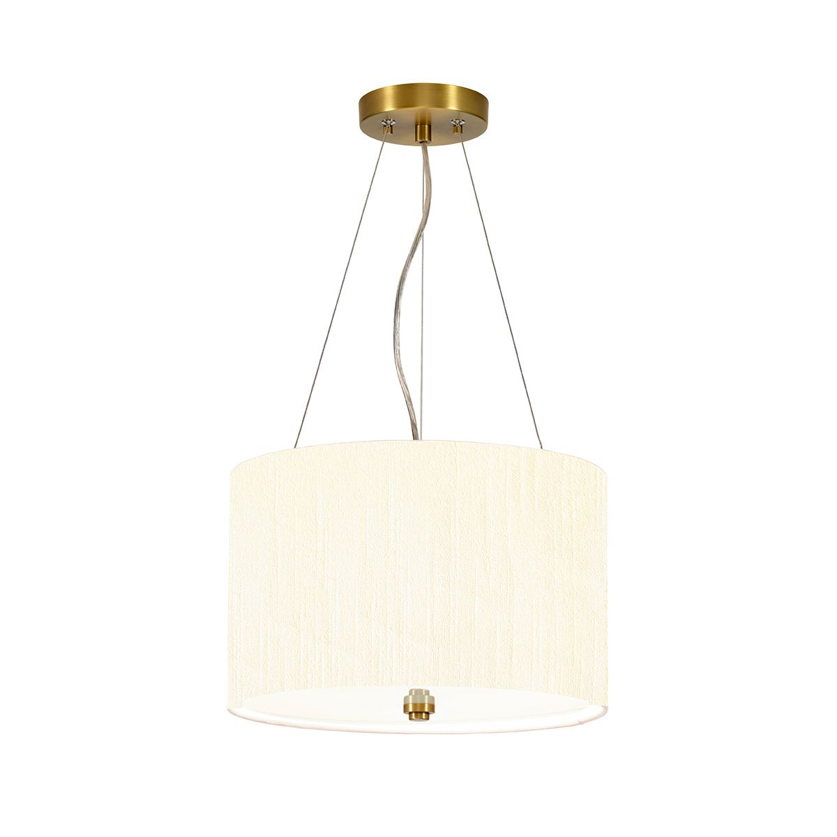 Pearce 14" Pendant with Aged Brass Ceiling Pan Aged Brass, Ivory Shade