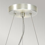 Pearce 14" Pendant with Polished Chrome Ceiling Pan Polished Chrome, Ivory Shade