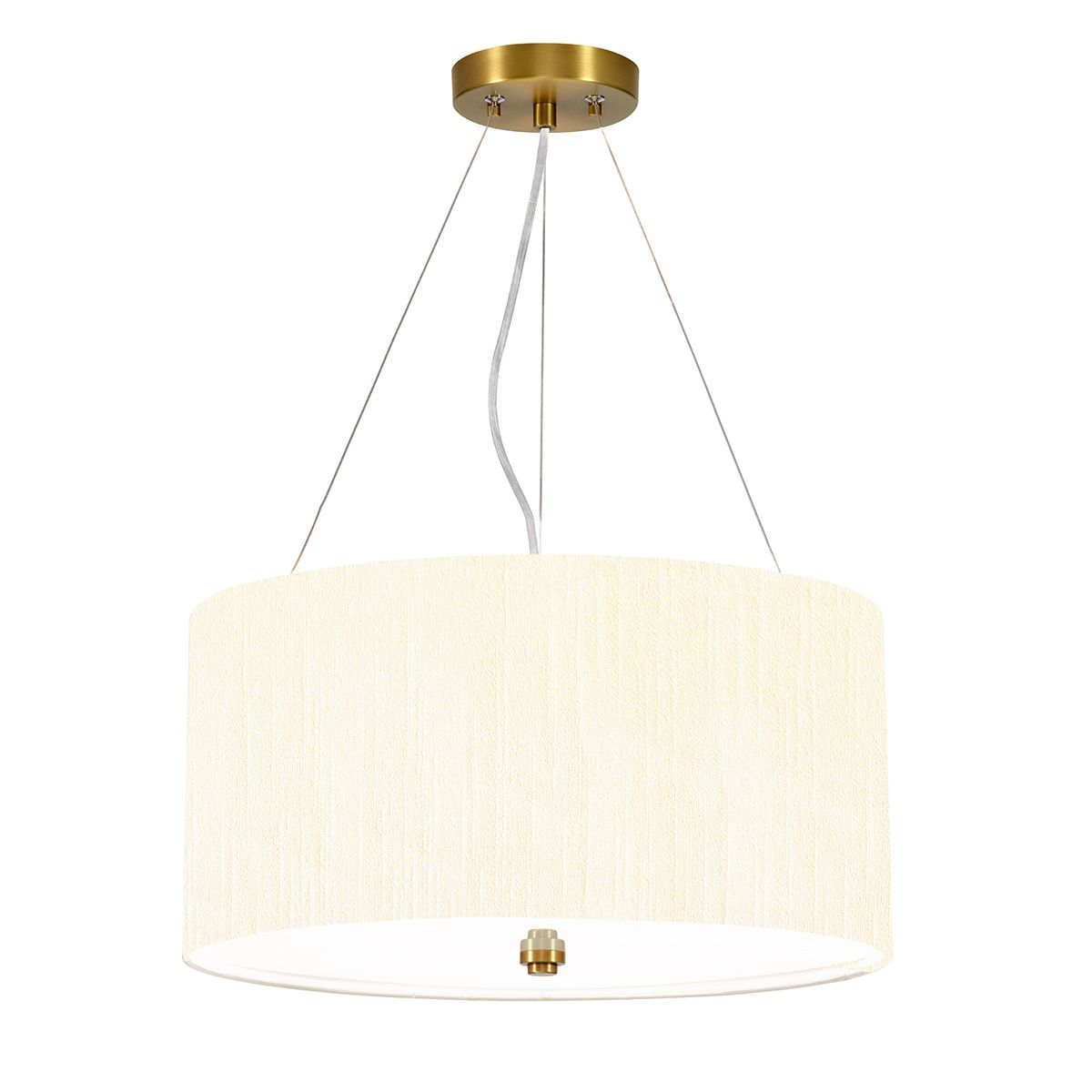 Pearce 18" Pendant with Aged Brass Ceiling Pan Aged Brass, Ivory Shade
